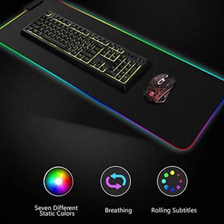Mouse Pad Gamer Grande Com Borda De Led RGB 7 cores 30cm X 80cm