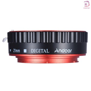 PR*Andoer Colorful Metal TTL Auto Focus AF Macro Extension Tube Ring for Canon EOS EF EF-S 60D 7D 5D II 550D Red (9)