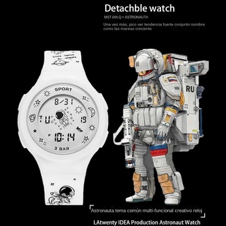 Astronaut electronic watch male and female students happy planet waterproof anti falling alarm clock children's sports multifunctional couple Watch