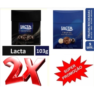 Kit 2 Caixas Trufas Recheadas Lacta e Intense Lacta 9 unidades cada GRATIS SACOLAS PARA PRESENTE Trufas de Chocolates