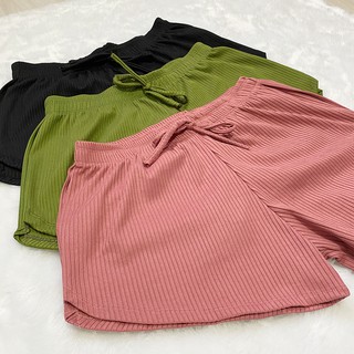 Shorts feminino canelado Cintura alta verão 2021 várias cores (7)
