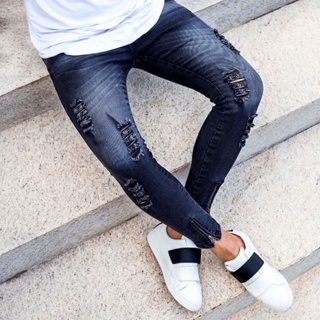 Calça Masculina Jeans Skinny bAllAd Com Lycra Preta Cinza Ziper (1)