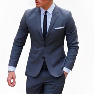 Terno social masculino Slim Oxford - cores diversas (cinza claro, azul marinho, cinza chumbo/grafite, areia/creme, preto) (2)