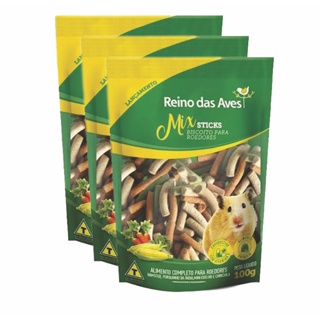 Kit 3un Biscoito Hamster Mix Sticks 100G - Reino Das Aves (1)