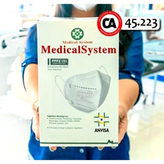 Máscara Medical System PFF2 c/ ANVISA - CA: 45.223 - Com elásticos nas orelhas KN95 N95 (1)