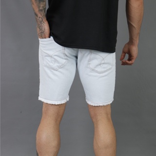 Bermuda Jeans Rasgada Masculina Curta Com Cinto De Corda (6)