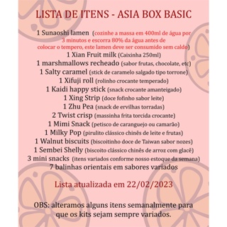Asia Box Basic (kit de bebidas, lamen, doces e snacks asiáticos) (2)