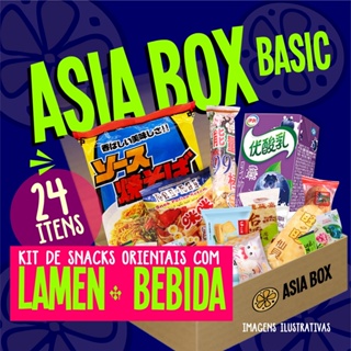 Asia Box Basic (kit de bebidas, lamen, doces e snacks asiáticos) (1)