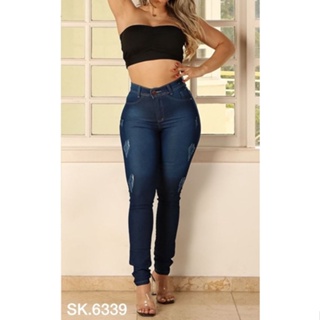 Calça Feminina Jeans Skinny Lisa Levanta Bumbum Cintura Alta (1)