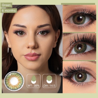 Magister Novo Lentes De Contato Colorida Verde Olhos Natural Para Maquiagem Anual 1 Par (6)