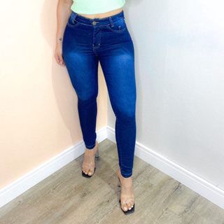 Calça Feminina Jeans Skinny Lisa Levanta Bumbum Cintura Alta (2)
