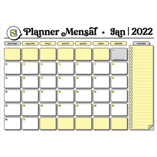 Planner de Mesa Mensal Datado 2022 | Tamanho A4 e destacável ! (9)