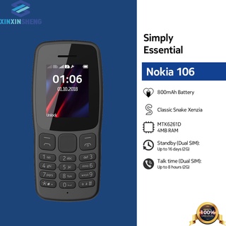Celular De Idoso Nokia 106 Básico 105 cell phones 150 Telefone Celular Novo 1.8 Polegada Dual Sim Com Rádio Mp3 E Lanterna