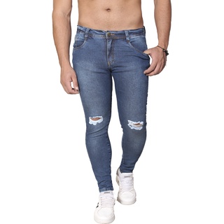 Calça Jeans Masculina Super Skinny Premium Americana Rasgada Joelho Ultra Power Ultra Lycra Elastano (1)
