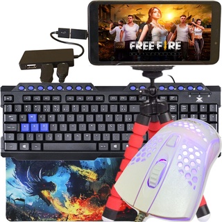 Kit Gamer Mobilador Teclado + Mouse Gamer RGB + Mouse Pad Speed Completo (5)