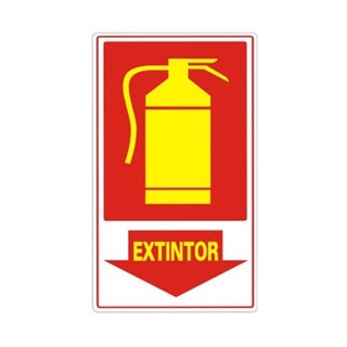 Placa Sinalização de Hidrante, Extintor, Pó Químico, CO2, Extintor a Água 15x30 (1)