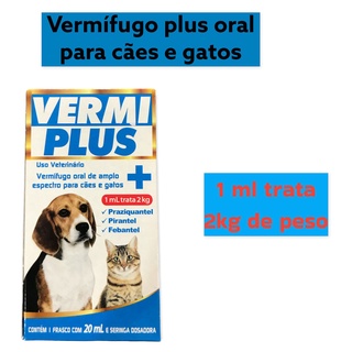 Vermifugo Vermiplus para cães e gatos 20ml