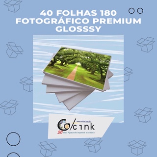 Papel fotografico Glossy 180 / 190 GR - 40 fls A4 (não é adesivo)