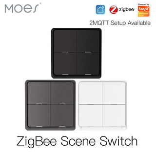 4 Gang Tuya ZigBee Wireless 12 Scene Switch Push Button Controller por bateria Cenário de automação de configuração 2MQTT para dispositivos Tuya