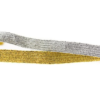 Elástico Metalizado Chato Dourado Ouro ou Prateado / vendido por metro (espessura 6mm) Elastico Metalizado Chato Ouro Dourado ou Prata (4)