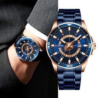 CURREN Luxury Stainless Steel Men's Watch Fashion Quartz Calendar Clock Male Waterproof Wristwatch Relogio Masculino