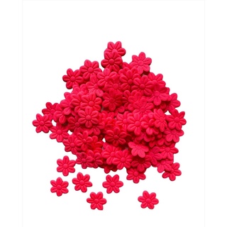 Aplique - Florzinha de Tecido - Rosa Neon - 2cm - 10un