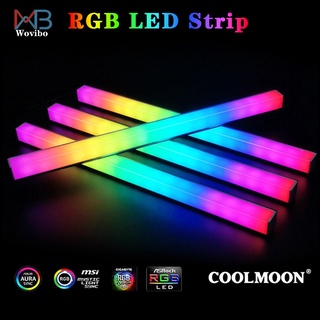 Coolmoon 5v 3pin ARGB Aura Sync RGB Light Bar LED Strip 300mm ARGB Barra De Luz