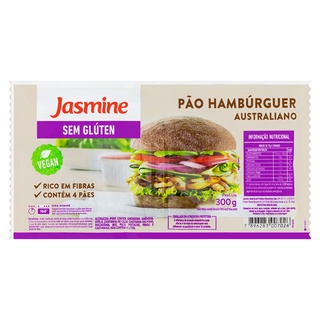 Pão de Hambúrguer Australiano 4 Un Vegano Jasmine 300g