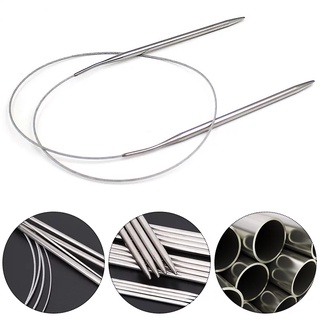 agulha trico circular com (1 metro) fio de aço ponta de aluminio varios tamanhos leve e flexível