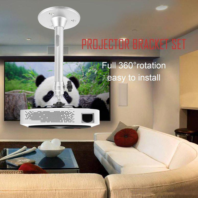 Mini Projetor De Teto De Parede Giratório 360o De Liga De Alumínio Portátil | 【stock】Portable Aluminium Alloy 360 Swivel Wall Ceiling Mini Projector Bracket (2)