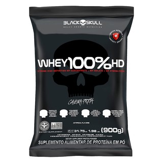 Whey 100% Hd 900g Whey Concentrado + Whey Isolado + Hidrolisado - Black Skull