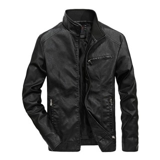 Jaqueta de couro masculina casual moda gola jaqueta de motocicleta estilo fino de qualidade