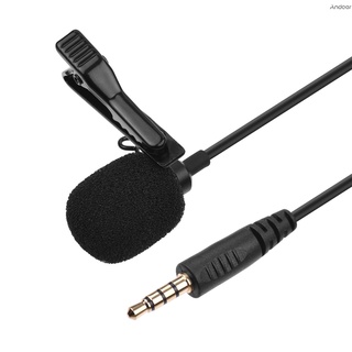 Mini Microfone Omnidirecional Com Clip-On De Microfone De Lapela Com 3,5mm Trrs Plug / 3 Metros-Longo De Cabo Para Smartphone / Tablet / Computador (2)