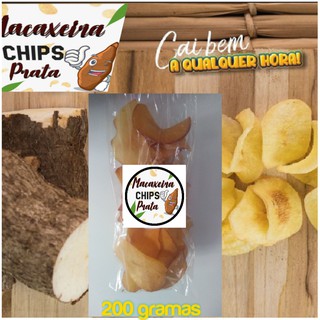 Macaxeira (mandioca ou aipim) chips prata 200 Gramas sabores: Salgada, Bacon, sem sal.