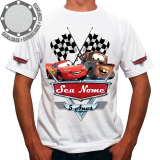 Camiseta Carros McQueen e Mate Camisa Personalizada