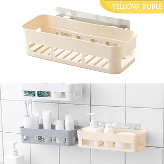 Amarelo_Suporte Suporte De Parede Para Detergente Shampoo Loção Esponja suporte porta shampoo detergente organizador parede banheiro sem furar