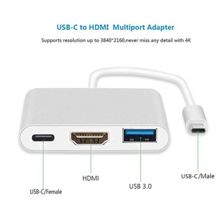 3 em 1 Hub Tipo C para HDMI USB 3,0 Conversor 4K / Adaptador Shell Alumínio-new.br (5)