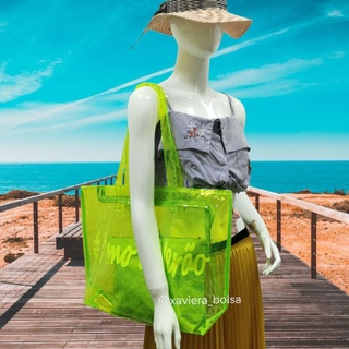 Bolsa de praia feminina transparente Kit Com duas amo o verão