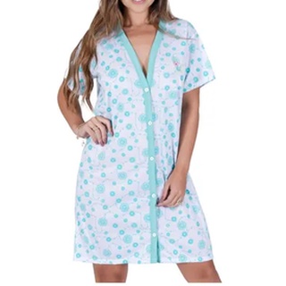 Camisola ABERTA botão na frente, amamentar, cirurgia, maternidade , malha , Pijama