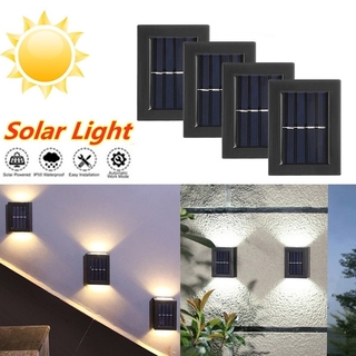 2 Leds Luz De Parede Decorativa Com Energia Solar/IP65 À Prova D'água Para Jardim/Escada/Lâmpada Noturna Claro Uso Externo