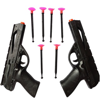 2 Pistolas / revolver infantil lança dardos armas com 6 dardos de brinquedo (1)