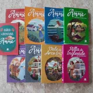 Livros da série Anne with an E: livros de 1 a 8 e Diário de Aventuras. Anne de Green Gables, de Lucy Maud Montgomery.