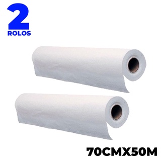 2 Lencol de papel bobina descartavel para maca hospitalar 70x50