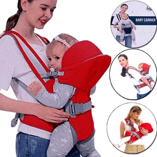 Canguru Ergonômico Para Bebe Mãe Conforto Passeio 4 Posições Ate 13kg Vermelho Azul (1)