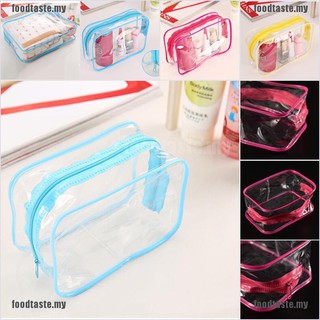 PVC Bolsa De Plástico Transparente Para Viagem/Produtos De Higiene Pessoal Com Zíper