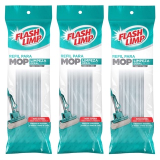 Kit 3 Refil P/ Mop Limpeza Geral Plus em PVA Flash Limp RMOP7671