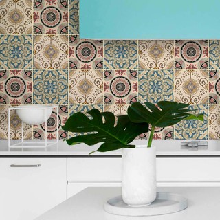 Adesivo de Azulejo Português Para Cozinha Banheiro 15x15 cm - Ref 012