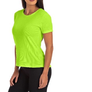 Camiseta Feminina Baby Look Básica Lisa P/ O Dia A Dia Verde Limão