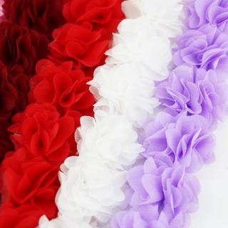 (1 Metro) Chiffon Lace Webbing Tecido Decoração Flor Presente Artesanato Não-Tecido Tecidos Base (6)