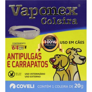 Vaponex Coleira Anti Pulgas Carrapatos Para Cães 20gr